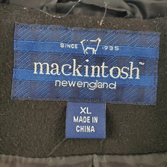 New England Mackintosh black hooded coat XL - Picture 2 of 14